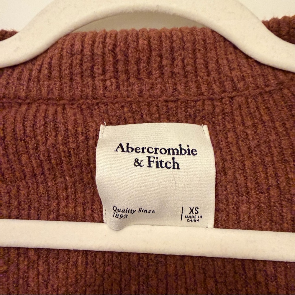 Abercrombie & Fitch Women's Rust Brown Collared Pullover Sweater Jonny Collar - Picture 2 of 5